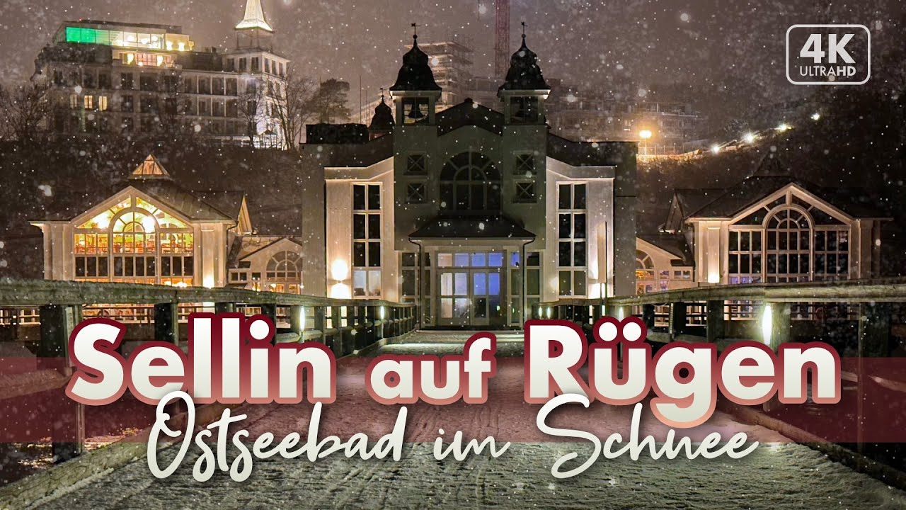 Sellin im Schnee - Rügen Urlaub 2023 (4K Walk)