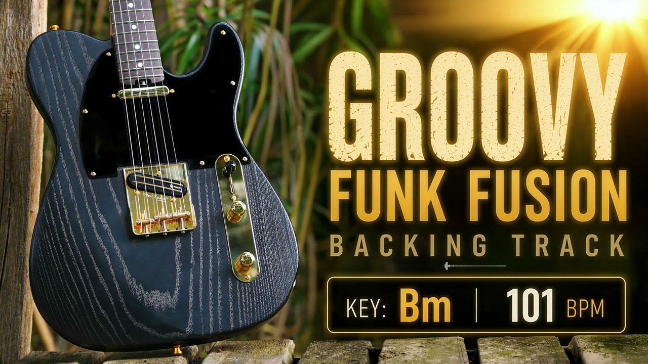 Groovy Funk Fusion Guitar Backing Track Jam in Bm | 101