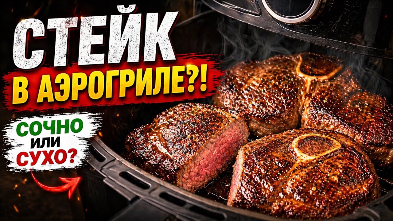 Стейк в аэрогриле. Первый опыт!