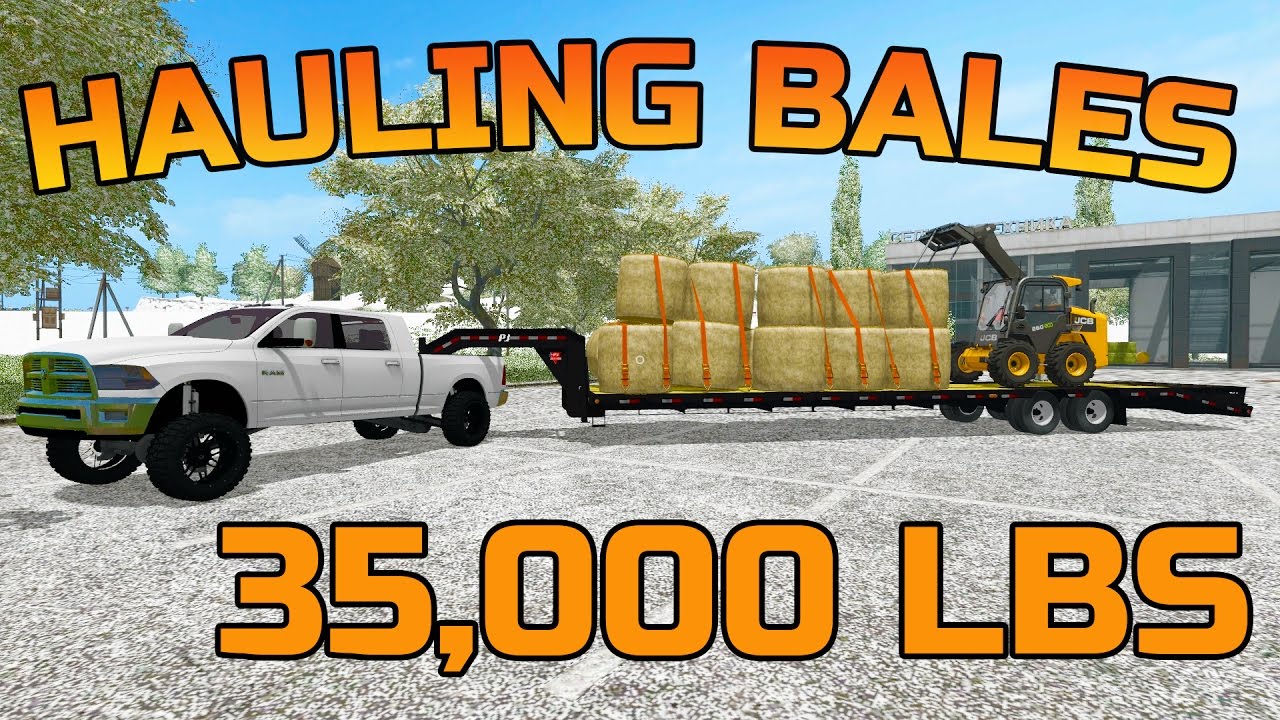 FARMING SIMULATOR 2017 | HAULING BALES TO THE PIG FARM | 35,000 LBS LOAD