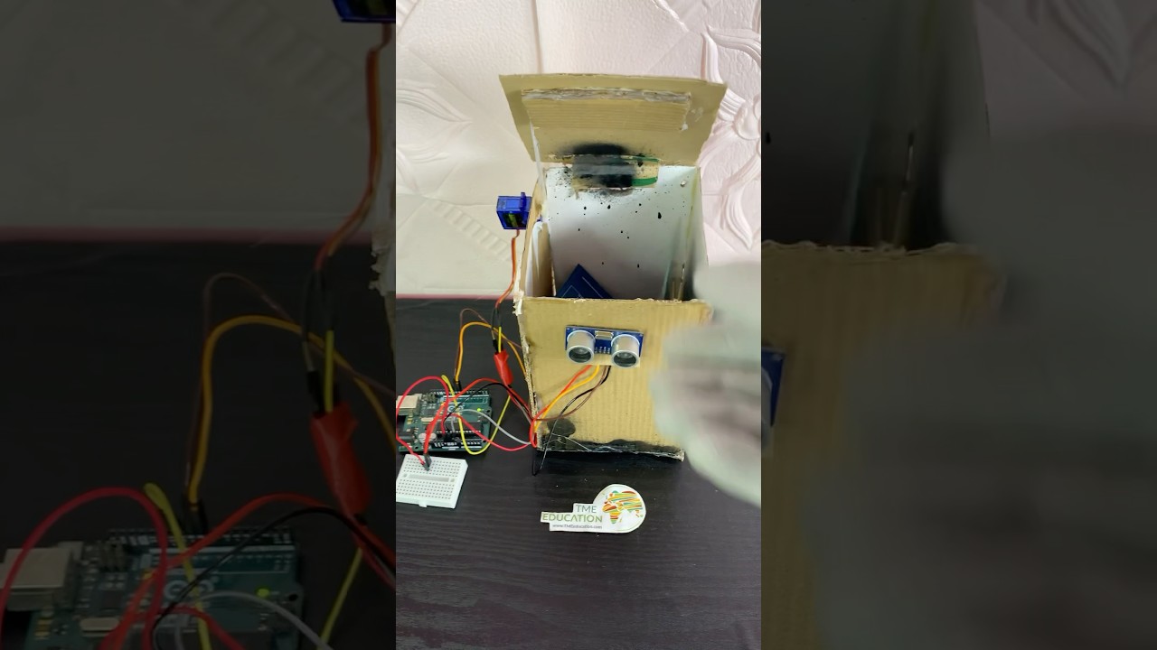 DIY Trash Can with Arduino using Servo Motor & ULTRASONIC Sensor @TMEEducation #arduino #tech