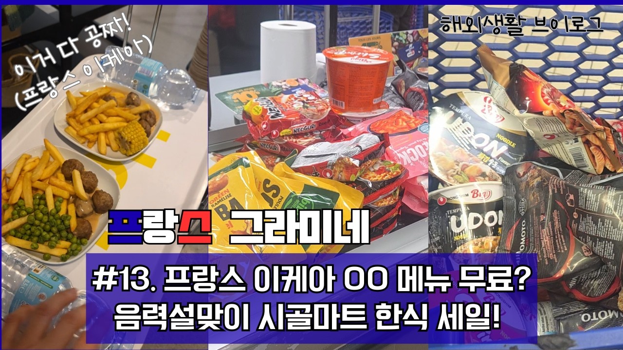 [프랑스 주부 브이로그 #13]  이케아 방학 이벤트 🍽 키즈메뉴 무료|  프랑스 마트 아시안 음식 행사 |  떡갈비 만들기