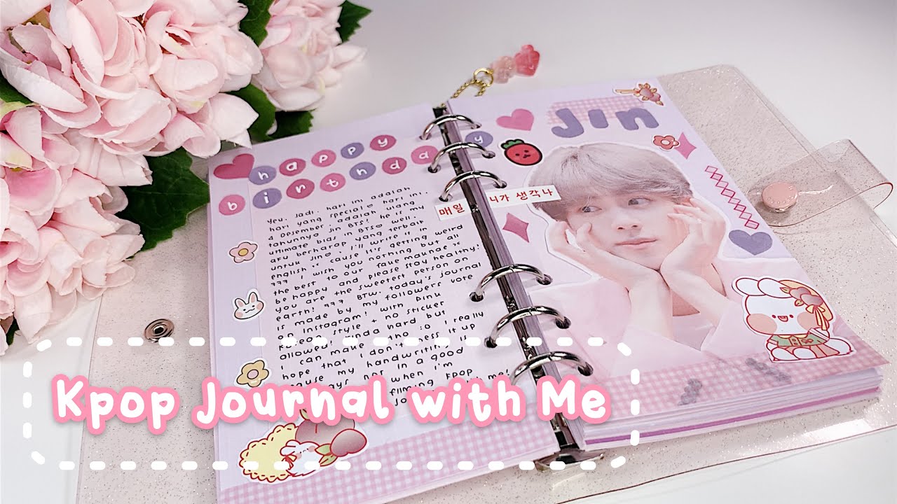 •. Kpop Journal with Me Jin BTS + Tutorial buat Sticker .• Indonesia
