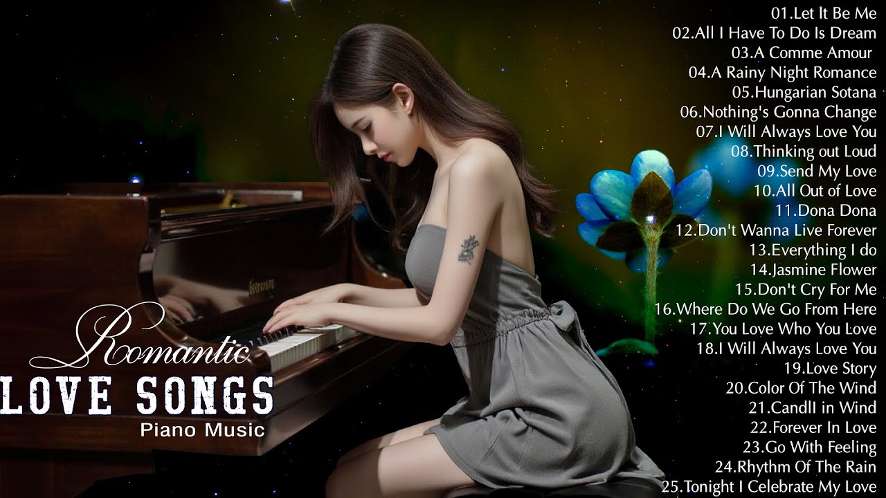 100 Beautiful Piano Love Songs Instrumental - Greatest Love Songs Ever -Best Famous Hits of All Time