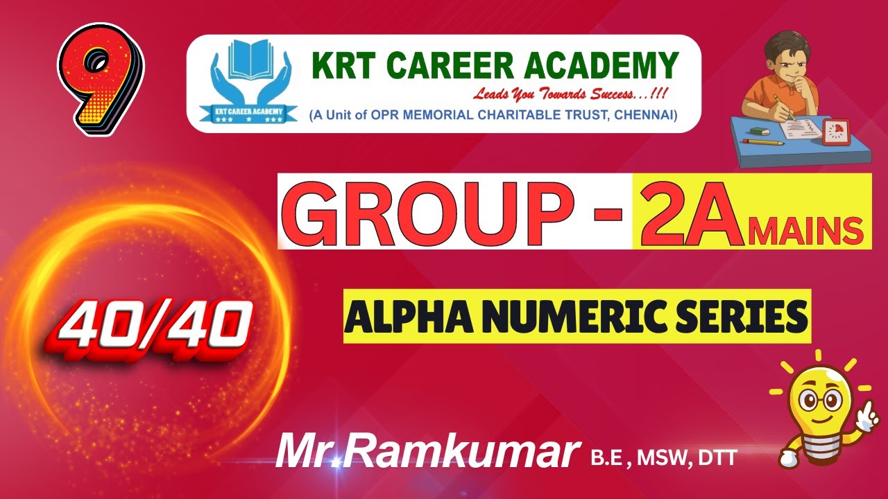 9. Alpha Numeric Series🔡🔢 Part - 1 | TNPSC Group 2a Reasoning(40/40) #tnpsc #tnpscgroup2a
