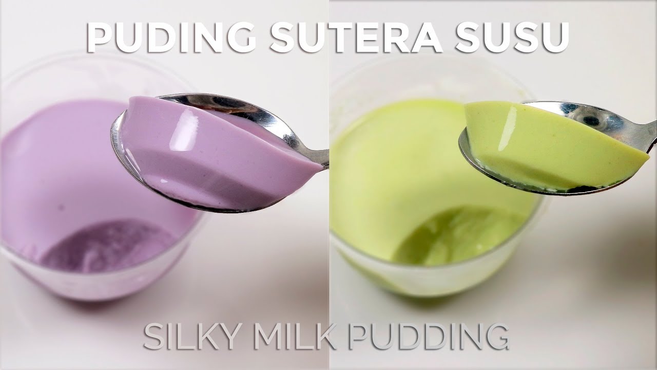 PUDING SUSU SUTERA RASA GREEN TEA & TARO // SILKY MILK PUDDING