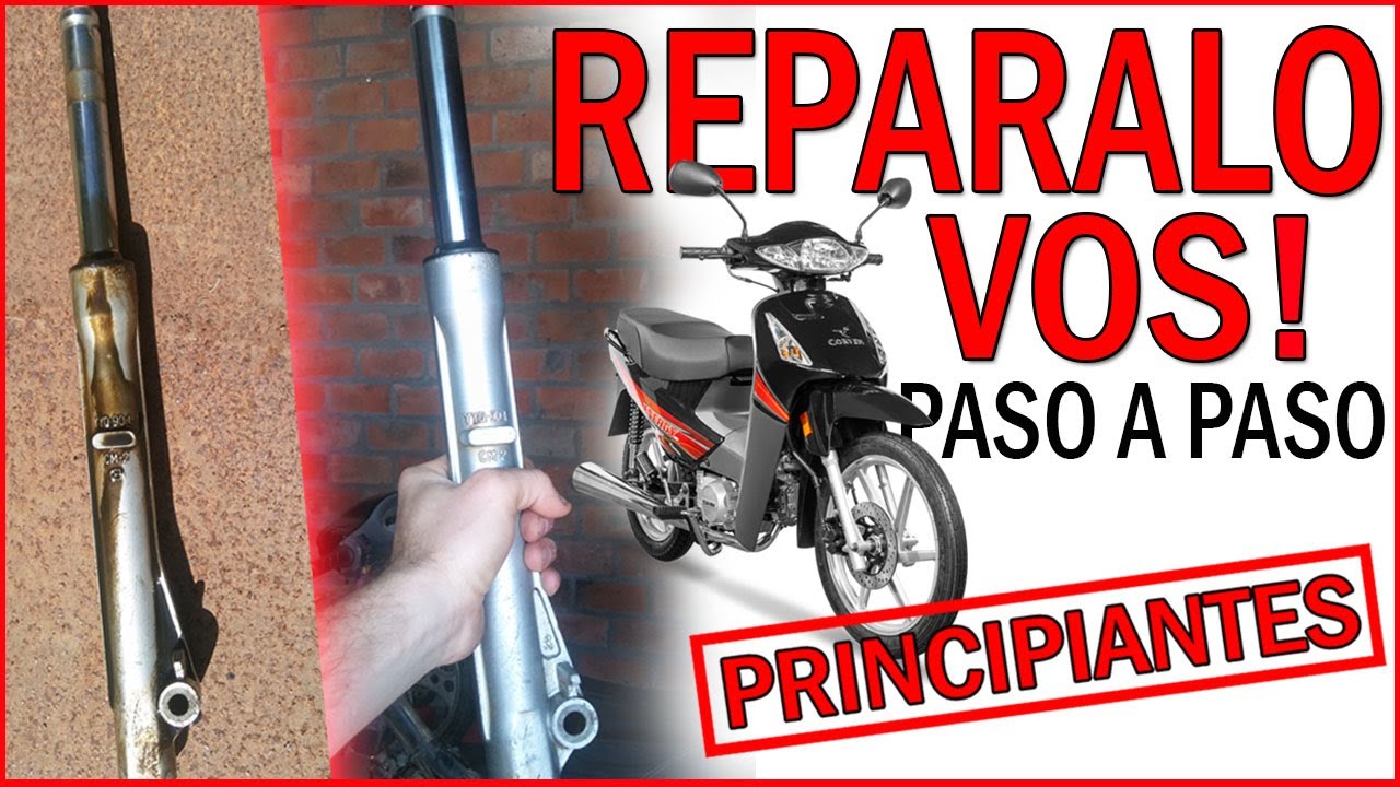 cambio de retenes y lubricante de suspensión moto 110 cc, como reparar amortiguadores de moto.