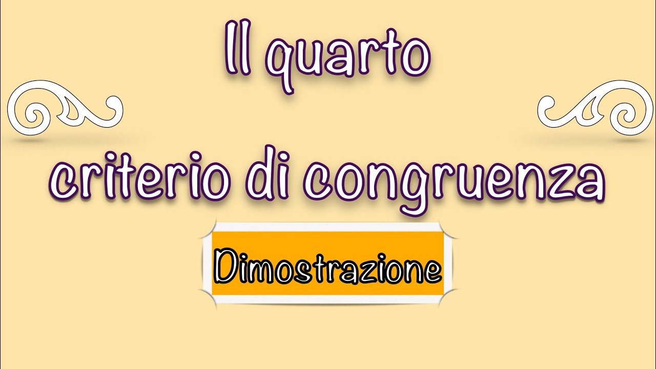 Il QUARTO criterio di congruenza dei triangoli rettangoli | Dimostrazione