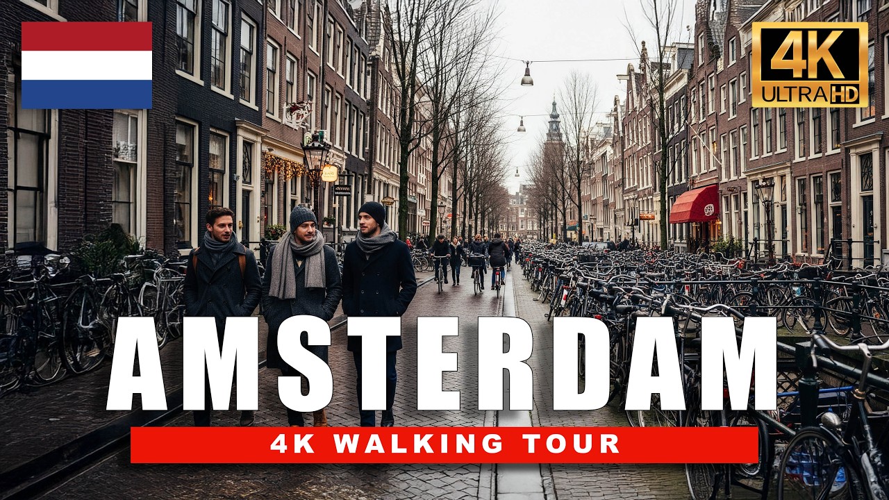 🇳🇱 Amsterdam Walking Tour | Central Canals & City Streets in 4K HDR 60FPS
