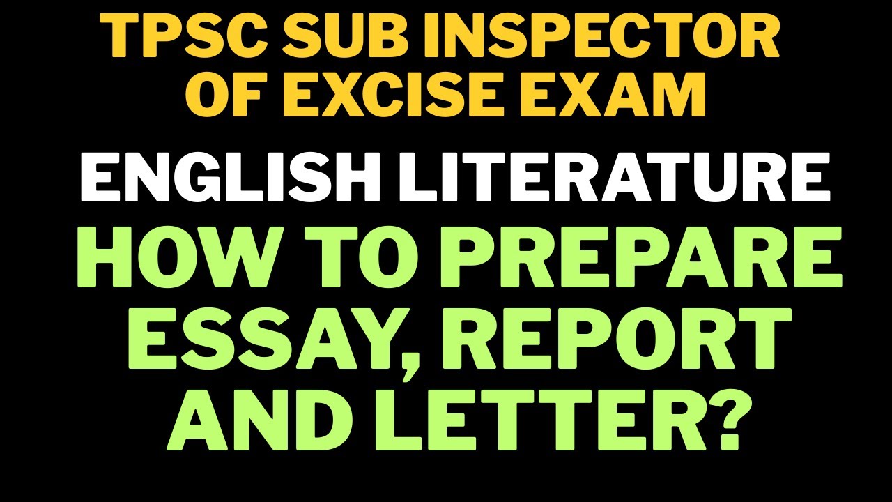 TPSC Sub Inspector of Excise 2025 | How to Write Report?  | #tpsc #jrbt #reportwriting