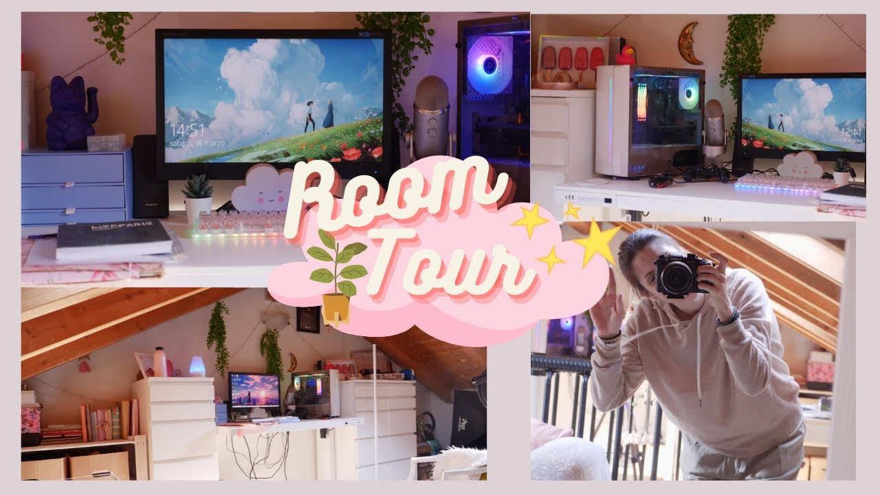 Room makeover + Room Tour  ❀◕‿◕❀ Nuovo PC e postazione aesthetic🧸