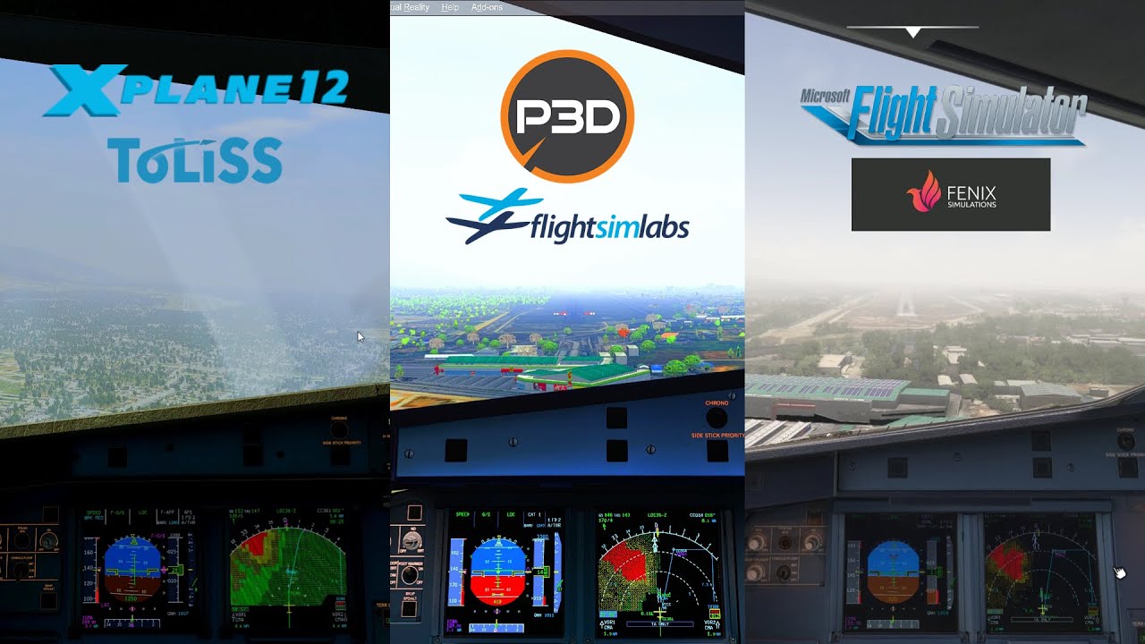 Toliss a320 Neo vs Fslabs a320 vs Fenix a320 Landing CHIANG MAI