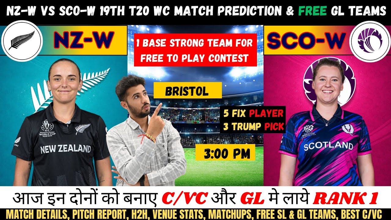 NZ-w vs SCO-w Dream11 Predictions, New Zealand Women vs Scotland Women 19th T20I Analysis & Dream11