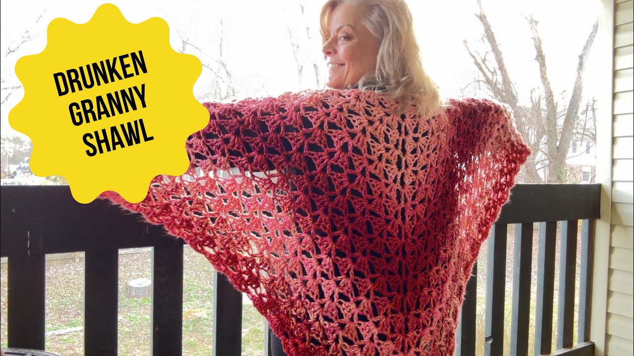 CROCHET:  Drunken Granny Triangle Shawl