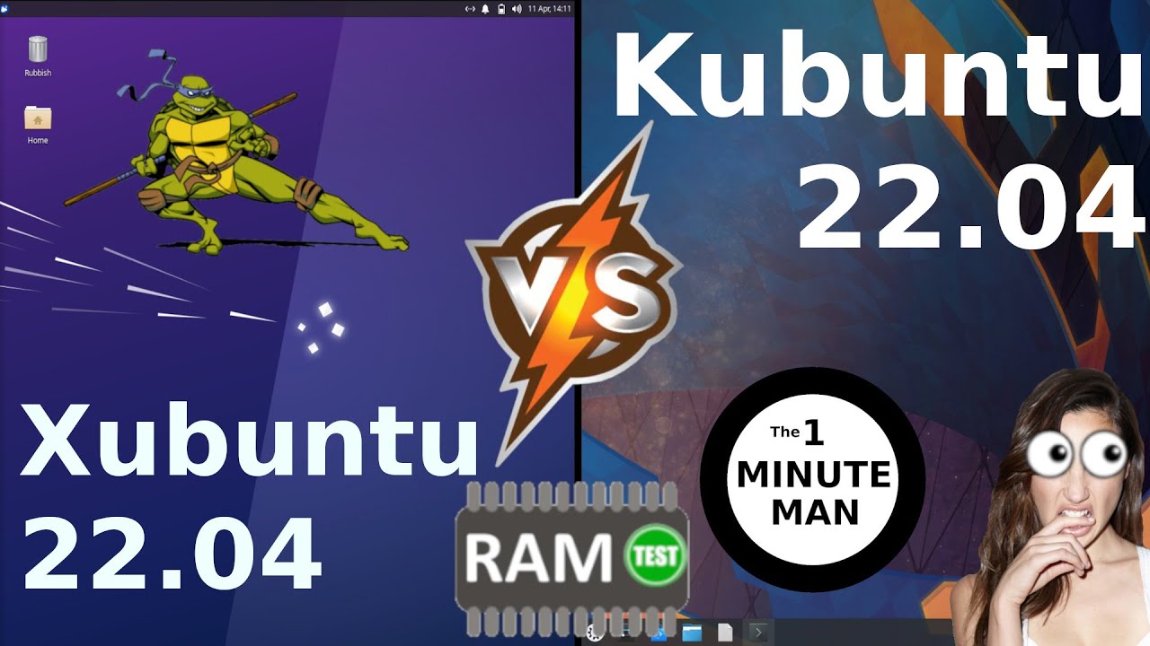 Xubuntu 22.04 vs Kubuntu 22.04: RAM Usage