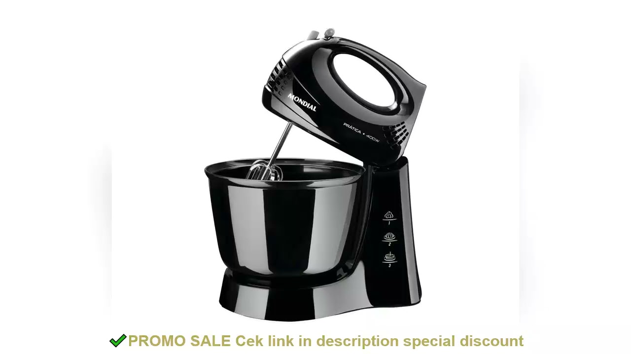 400W Black Mondial Mixer Practice B-44-B - 110V