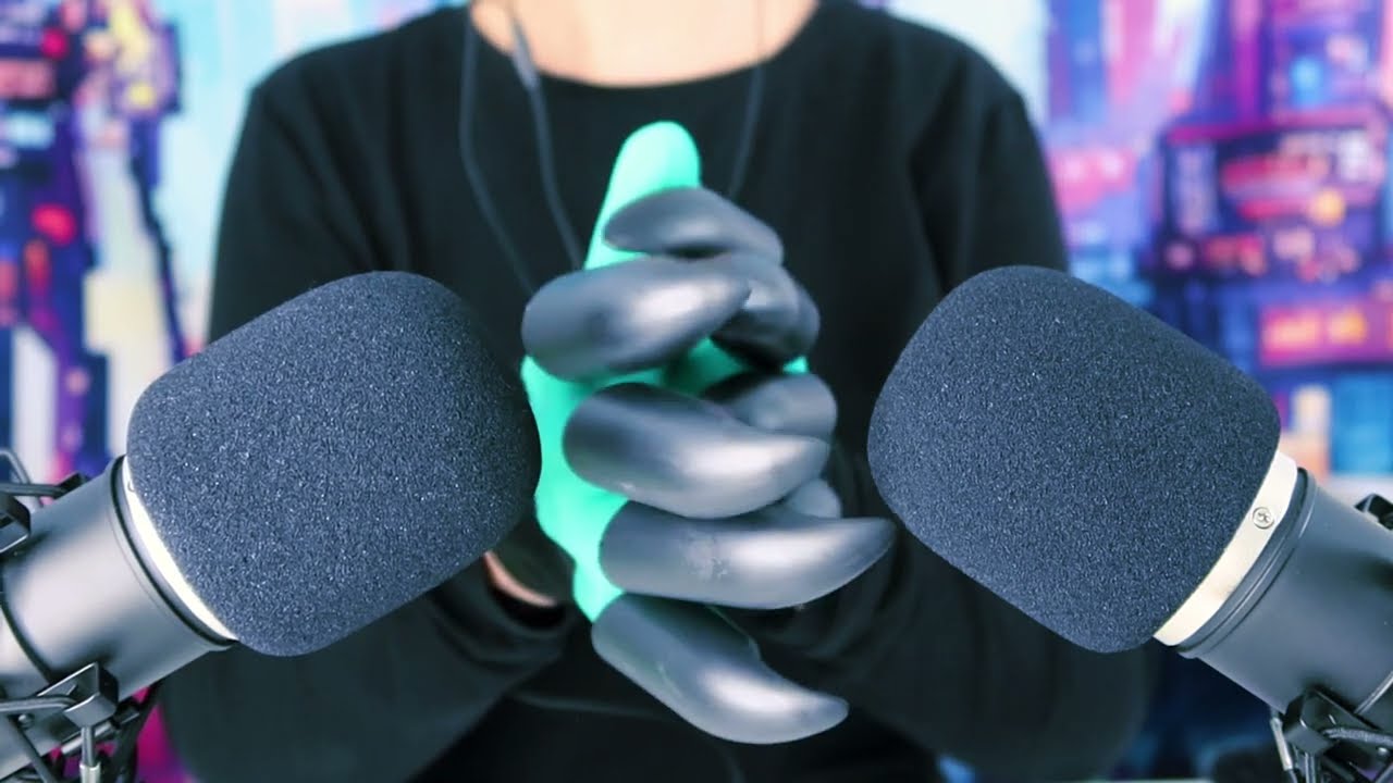 ASMR | soft & scratchy GLOVE SOUNDS | Fluffy Garden Latex Gloves Touching Scratching Mic (no talking