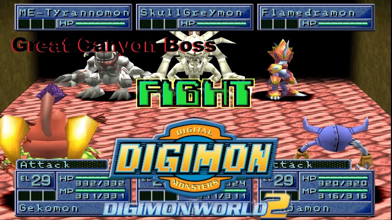 Digimon World 2 Alternative Great Canyon Boss Skullgreymon
