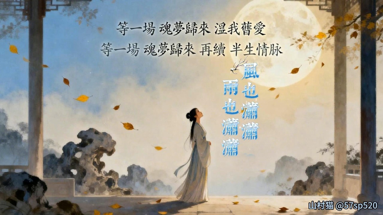 風也瀟瀟 雨也瀟瀟#從李白煙深水闊#離別之景，到憑欄望斷晚霞的日夜期盼；從錦書難托的無奈，到醒也相思，夢也相思的執念#中文歌曲，音樂，國風，古風，歷史故事。电影，歌唱，眼耳心三項享受。