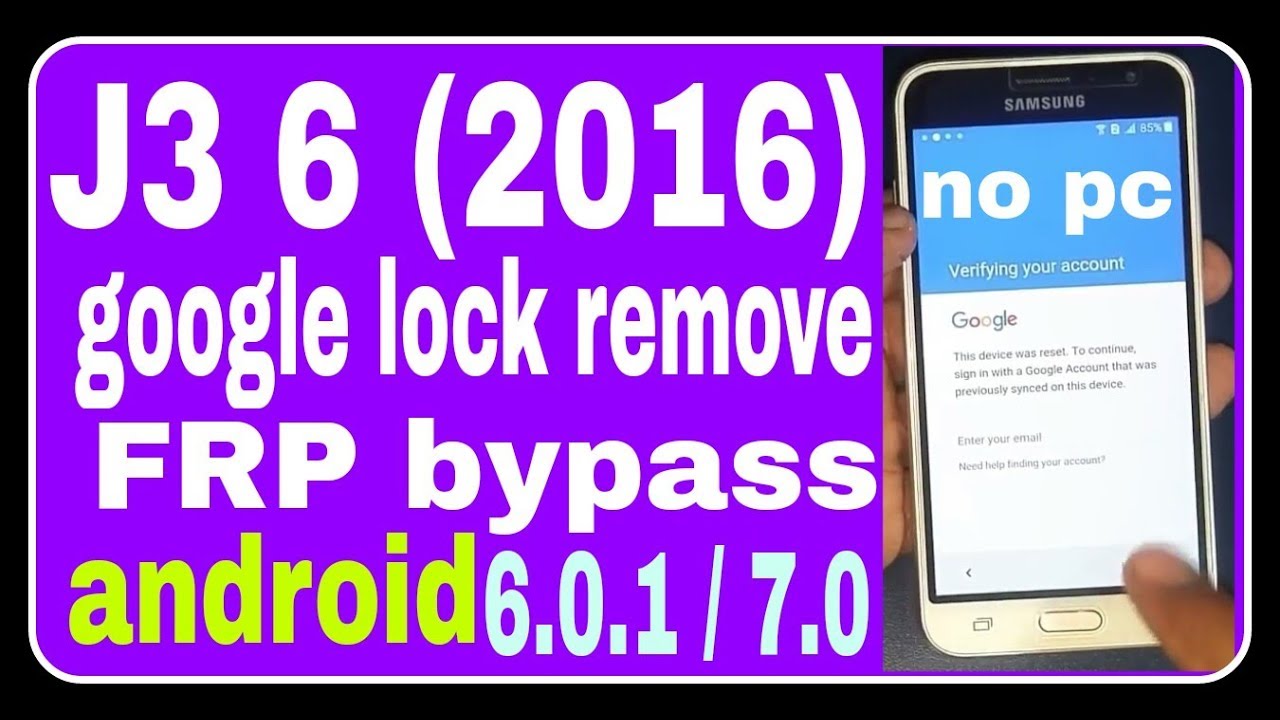 samsung J3 6 bypass google account