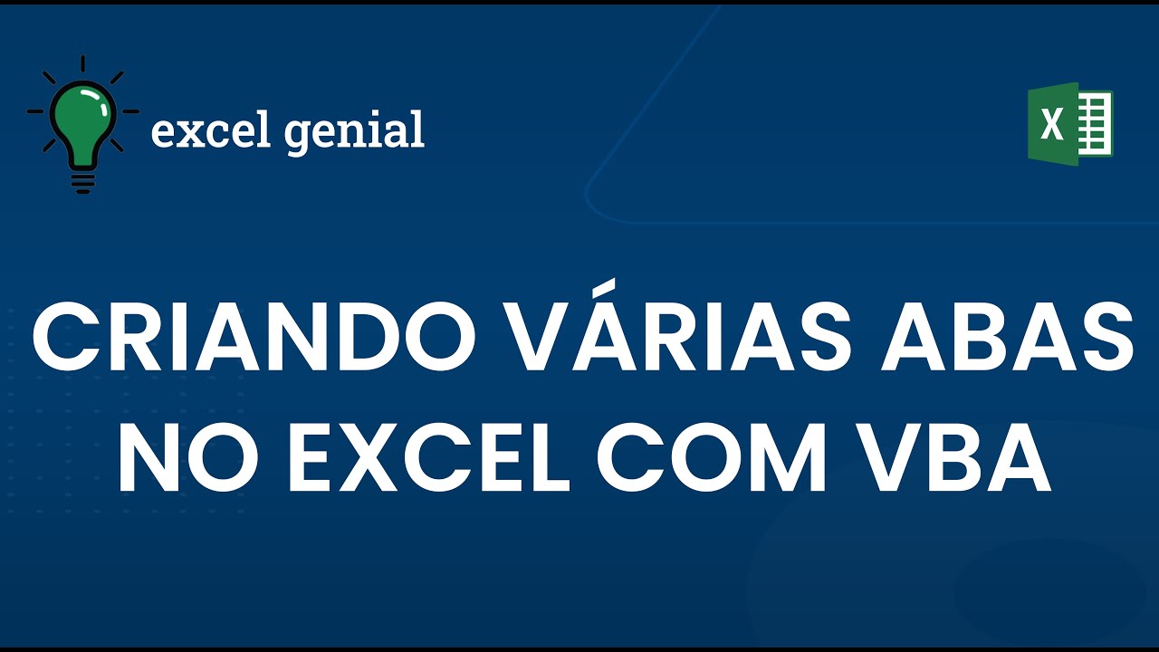 Criando várias abas no Excel com VBA