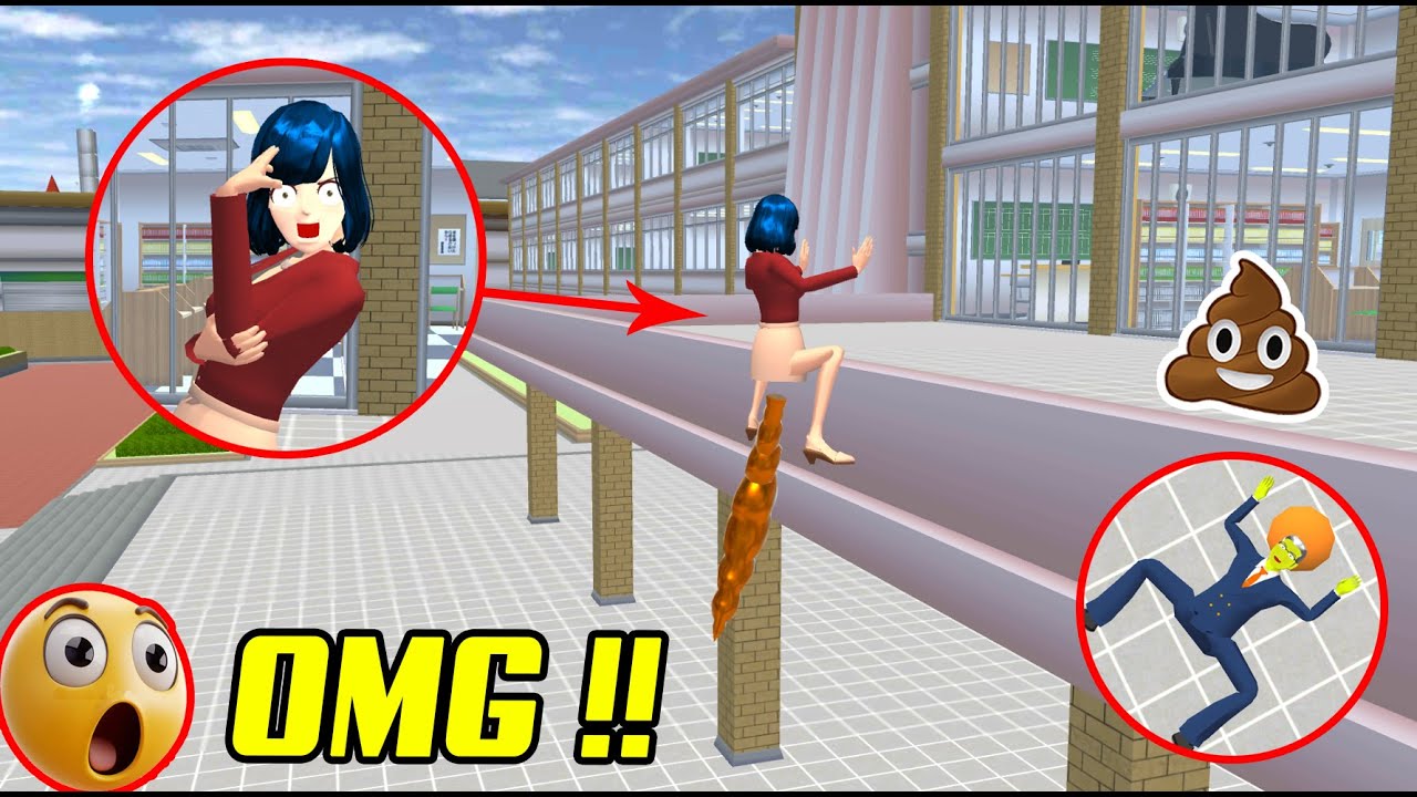 RINA EEK MENCRET DI ATAP SEKOLAH, GAK KUAT LAGI MALAH KENA ORANG - SAKURA SCHOOL SIMULATOR