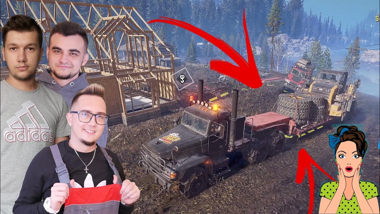 Bolek Zrobił BACH?🤣Wielki Transport Caterpillar & Naprawa Mostu😎☆ SNOWRUNNER MULTIPLAYER ☆ ㋡  MST✨😍