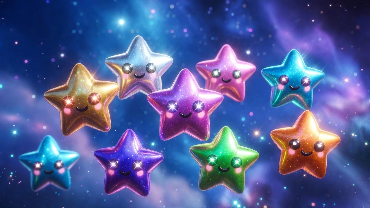 Seven Little Shiny Stars ⭐✨ Twinkle Twinkle Twinkle Song | Fun Nursery Rhymes & Baby Songs for Kids