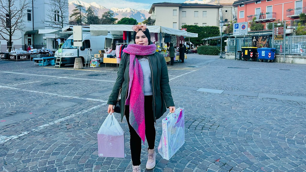 الصولد في إيطاليا🇮🇹بدأ و قريب يوفى🫣 واني ما ريت شي السوق الأسبوعي الإيطالي💖أبن مطعم شنوي 😋مشترياتي