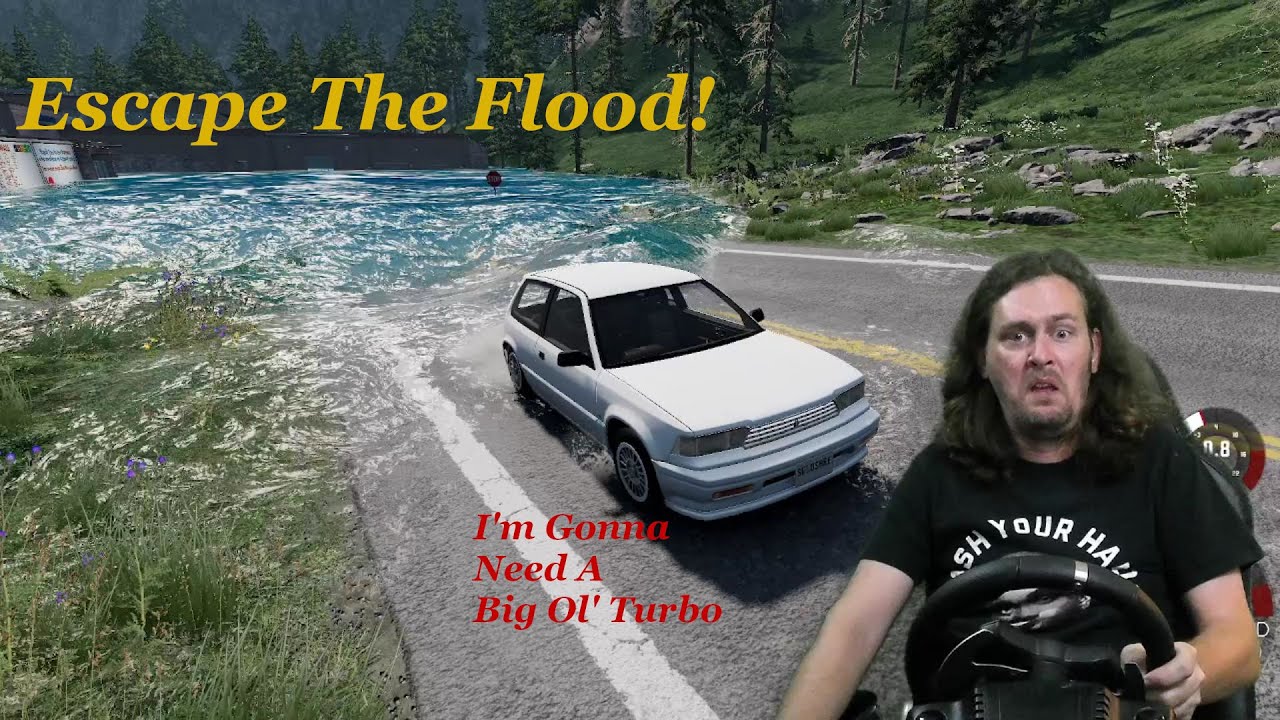 Escaping A Flood In The Slowest Car Of All Time | BeamNG Drive Flood Mod