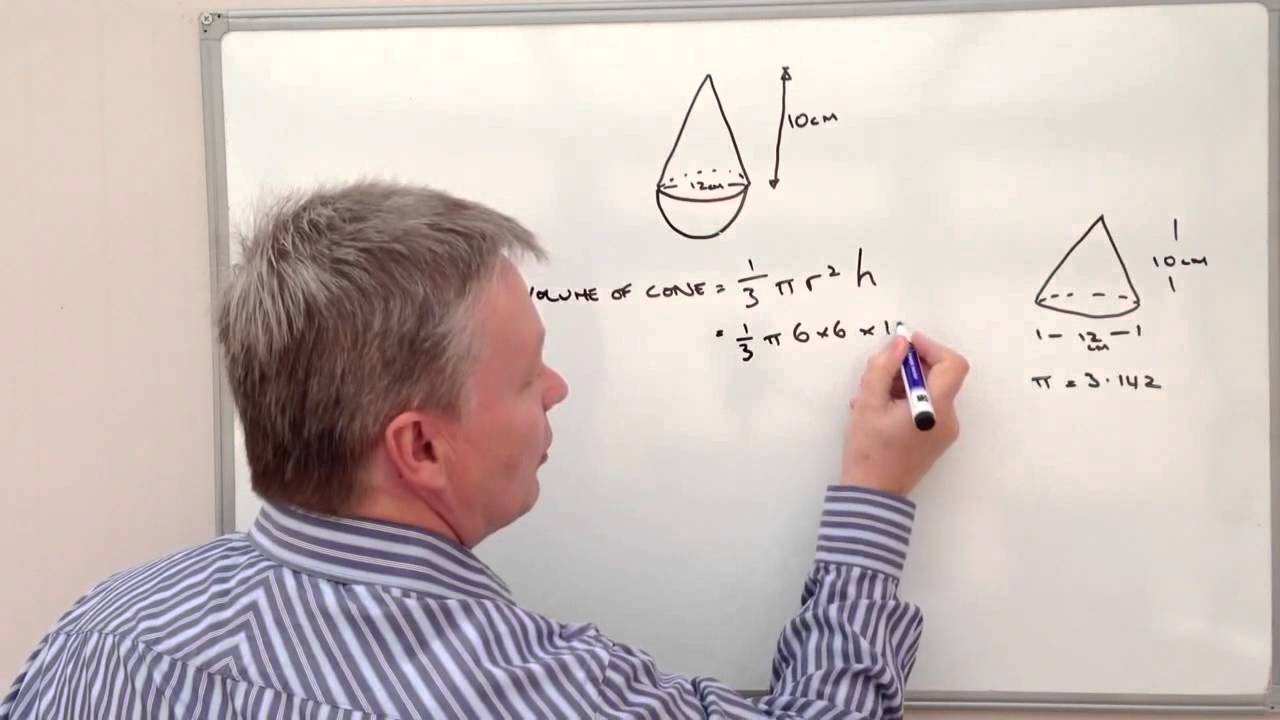 How to calculate the volume of a cone and hemisphere