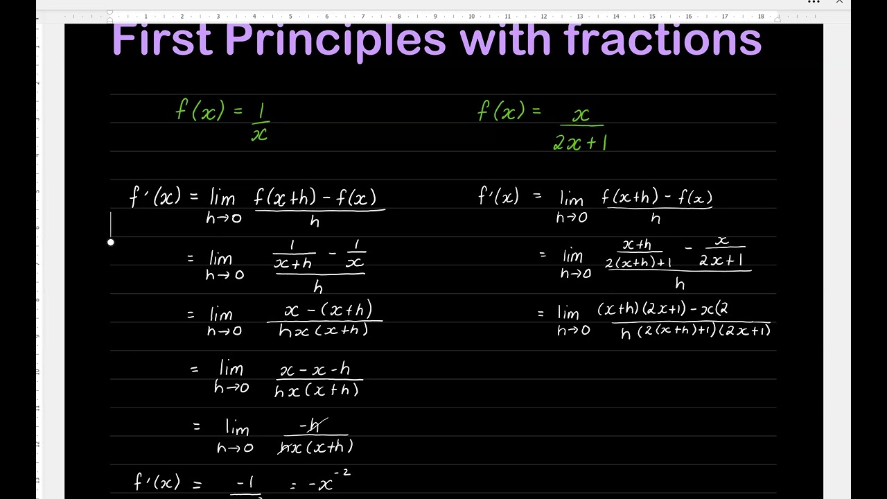 First Principles  Fractions