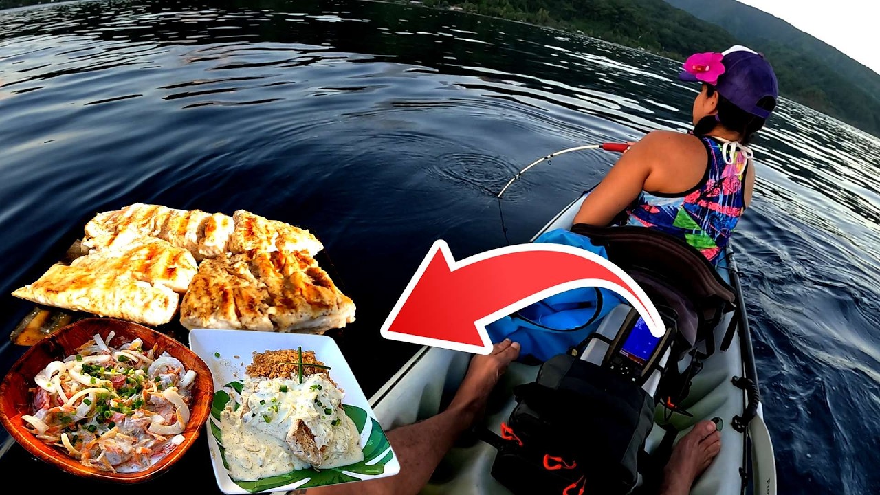 24h pour PÊCHER du POISSON et le CUISINER à TAHITI - Pêche en KAYAK - Catch & Cook