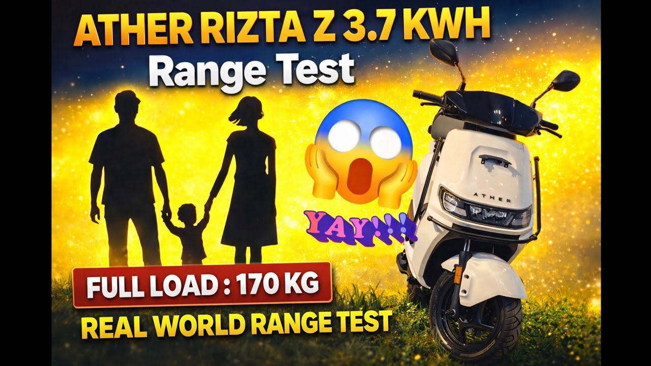 Ather Rizta Z Real World Range Test  | 3.7 kWh Smart Eco | Ather Rizta Z