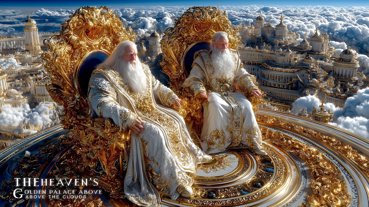 The Golden Throne Room in Heaven | Heaven’s Golden Palace Above the Clouds