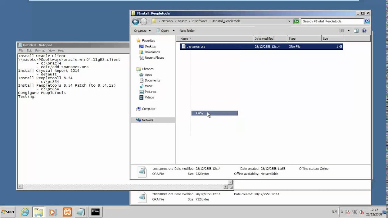 PeopleTools 8.54 Installation #1.1.2 Edit Oracle tnsnames (Copy Method)