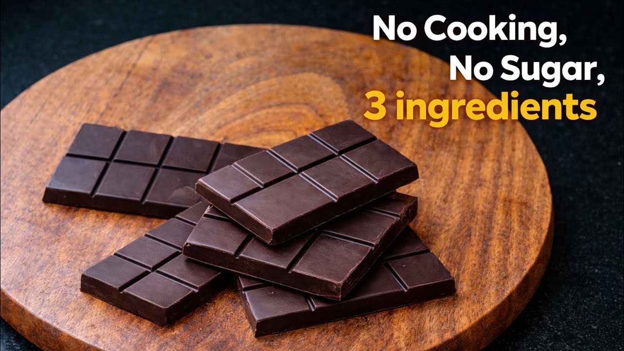 सुपर हेल्द |साखर नाही, गॅस नाही! 3 साहित्यांत हेल्दी डार्क चॉकलेट|Dairy Milk पेक्षा जास्त हेल्दी! 🍫 