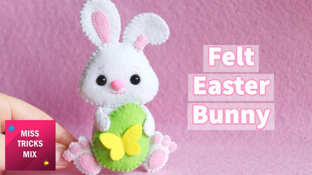 DIY: Cute Easter Bunny Felt Plush | Easter Crafts | Kawaii Crafts.