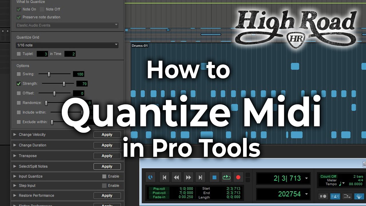 Pro Tools - Beginner - How to Quantize Midi