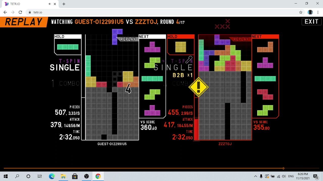 TETR.IO almost clean swept 3pps ZZZTOJ