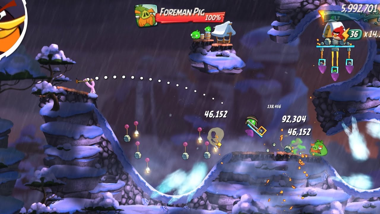 Angry Birds 2 Daily Challenge 3-3-4 Rooms Bomb’s Blast (Foreman Pig) 