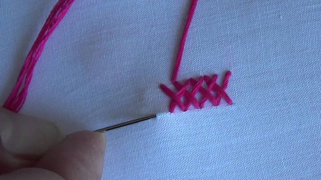 Hand Embroidery: Herring Bone Stitch