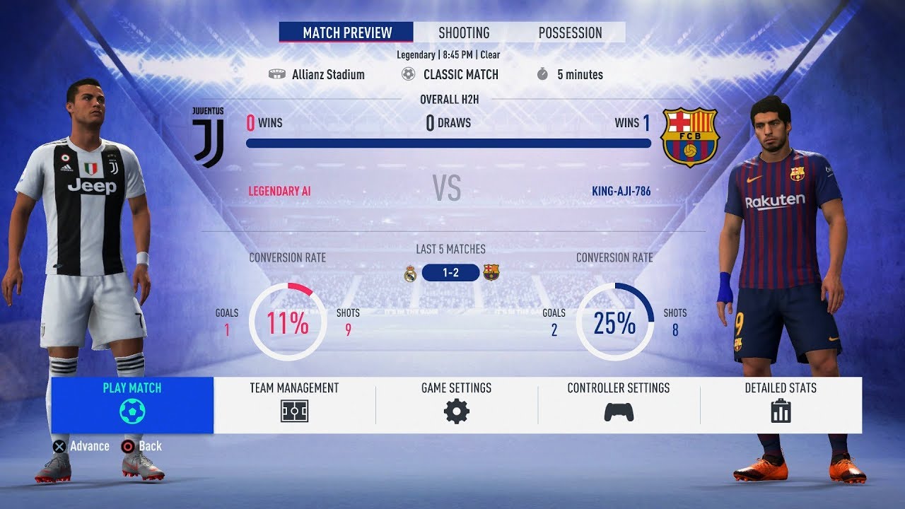 FIFA 19 — «Ювентус» против «Барселоны» ПОЛНЫЙ ГЕЙМПЛЕЙ — 1080P/PS4