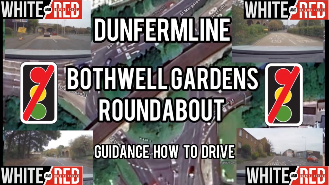 Bothwell Gardens Roundabout - Dunfermline - Guidance how to drive without traffic lights