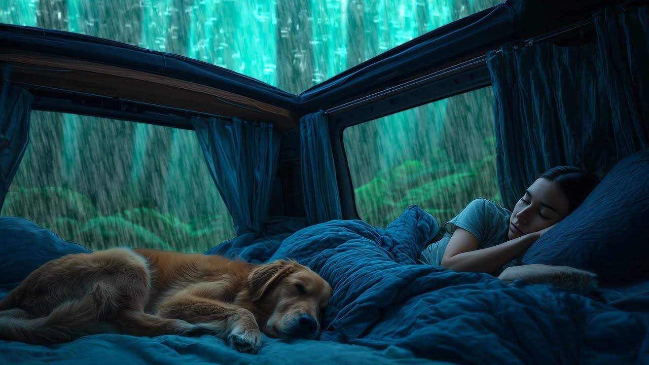 Heavy Rain on Car Roof ⛈️ Thunder Sounds to Fall Asleep Instantly