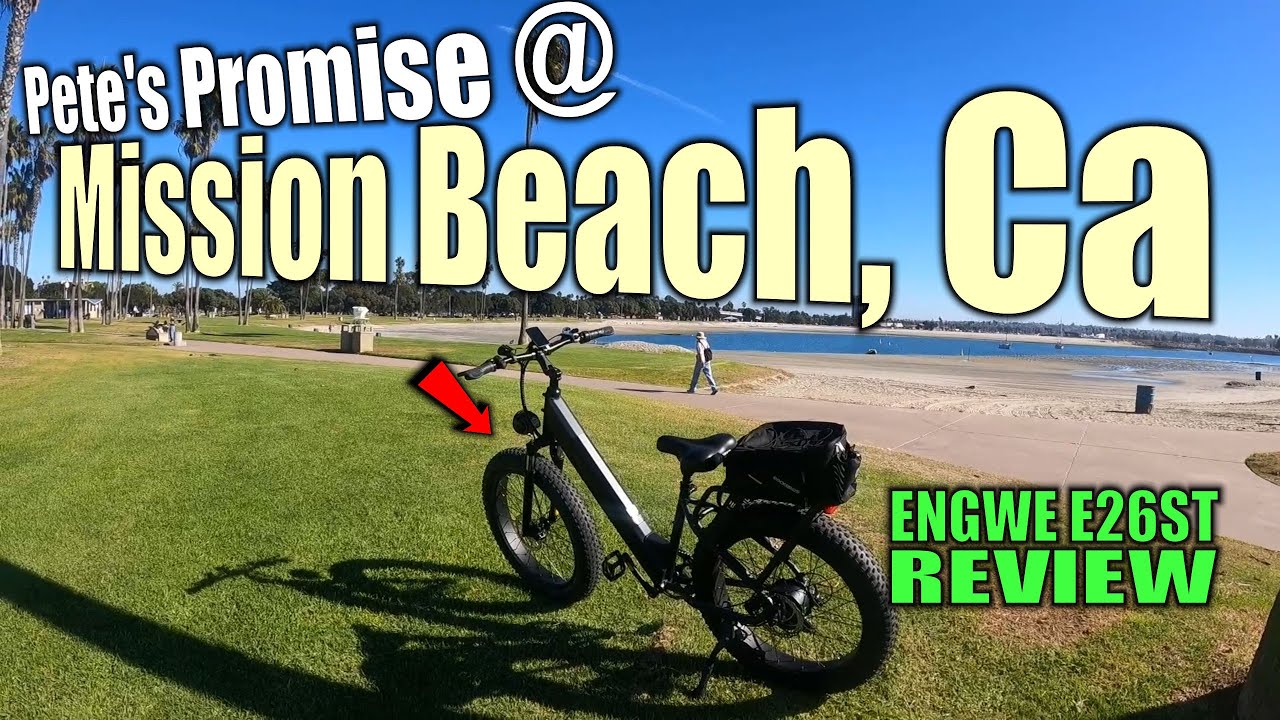 Pete's Promise at Mission Beach Reviewing ENGWE E26ST EBIKE and searching for Homeless people #Ebike