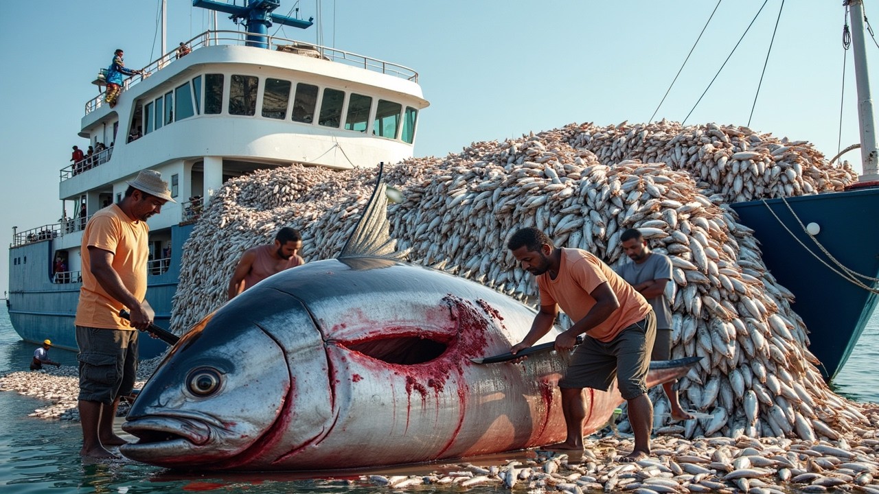 Horror About Catching Red Snapper With Trawlers, Red Snapper Trawling In The Middle Of The Ocean!