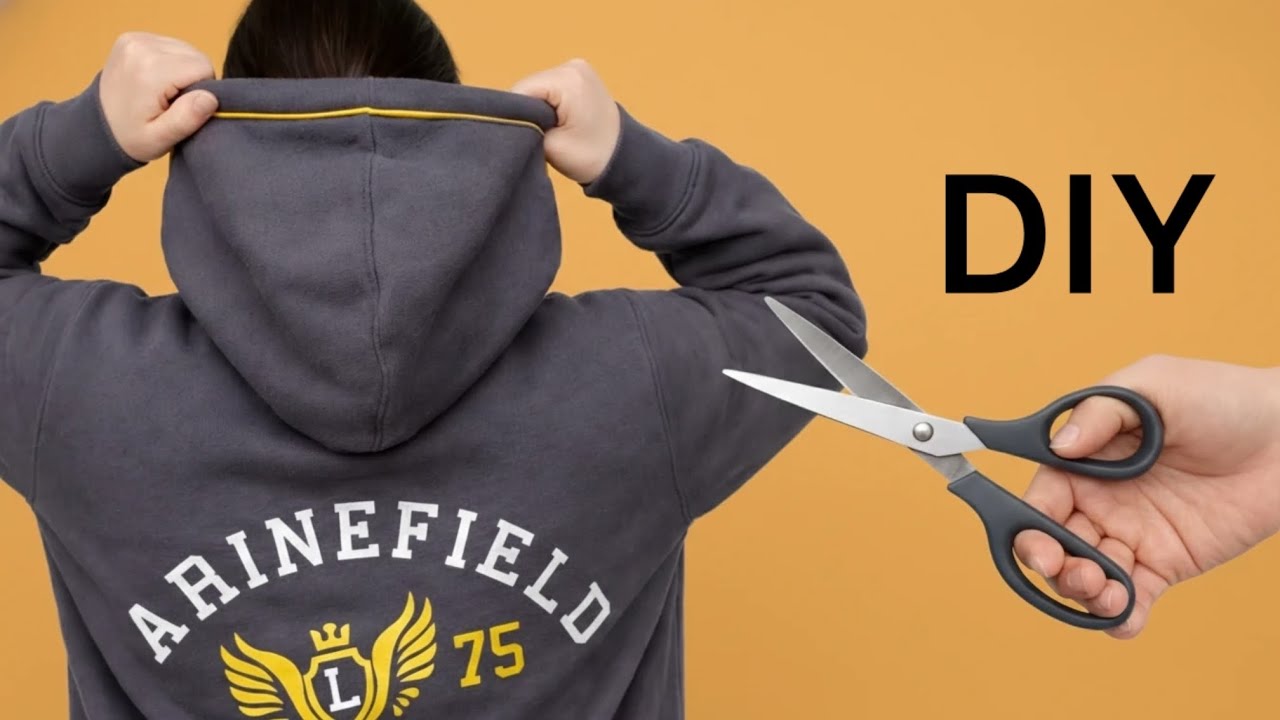 Learn how to get rid of the hood on a hoodie \ Sewing trick