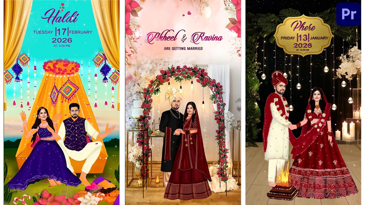 Professional Wedding Invitation || Free Download || In Premiere Pro || Hindi