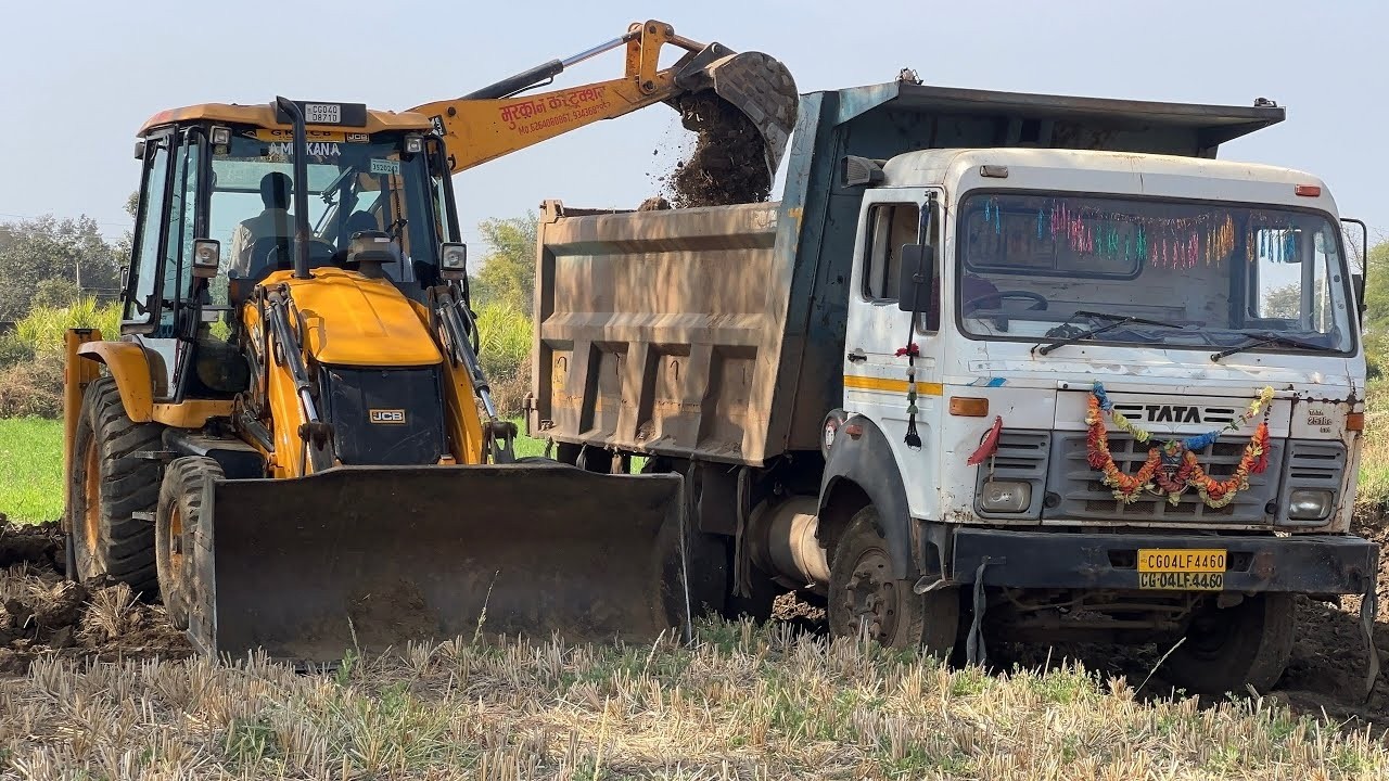 New Jcb Machine Loading Murum In Tata Truck | Jcb video | Jcb Loading Truck